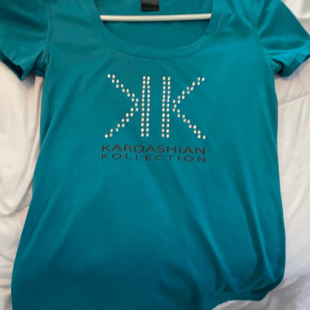 Kardashian kollection teal shirt